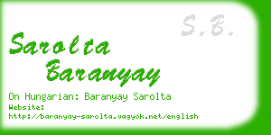 sarolta baranyay business card